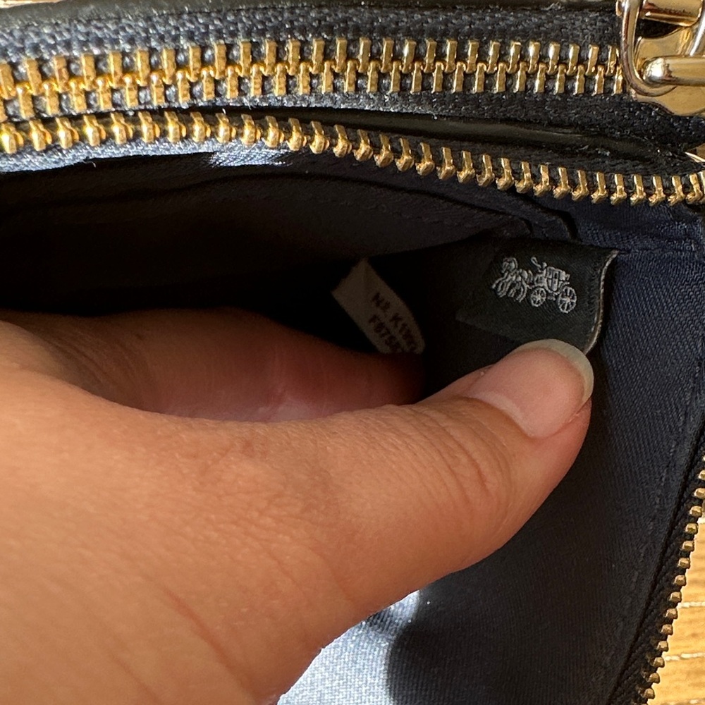 Coach Blue Wristlet with Gold Detail - Picture 8 of 12